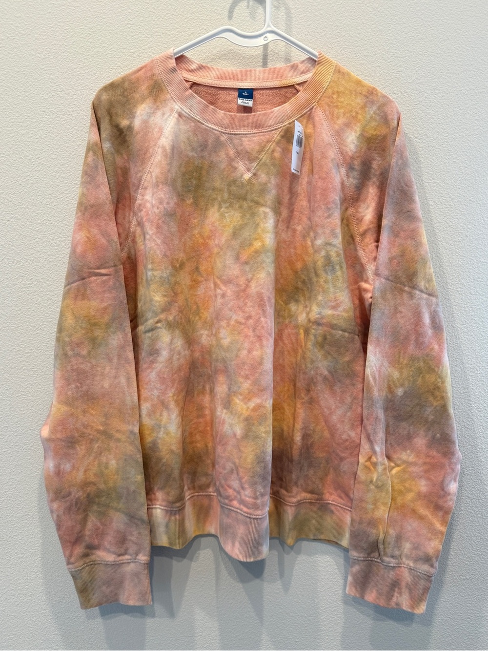 Tie Dyed Lightweight Sweatshirt Large Tall LT Old Navy Easy Vintage Pullover